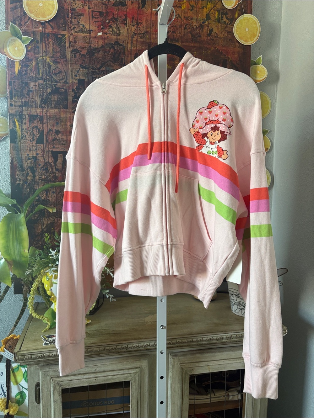 NWT Strawberry Shortcake Zip Hoodie Size L